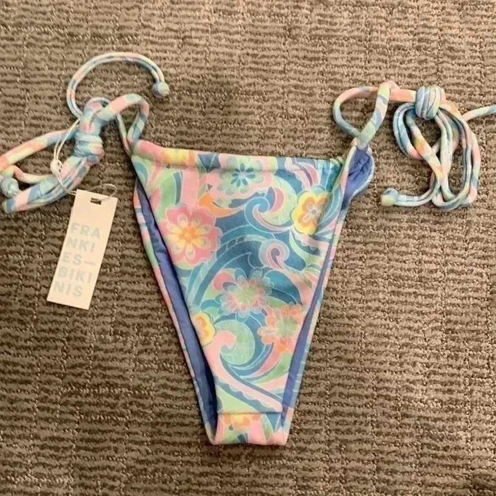 Frankies Bikinis Tia Terry String Bikini Bottom - Picture 4 of 9